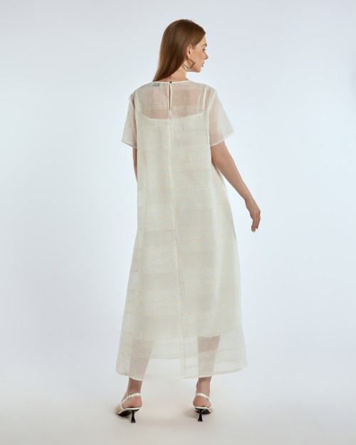 SIXDO G-White Organza Loose Dress for Women